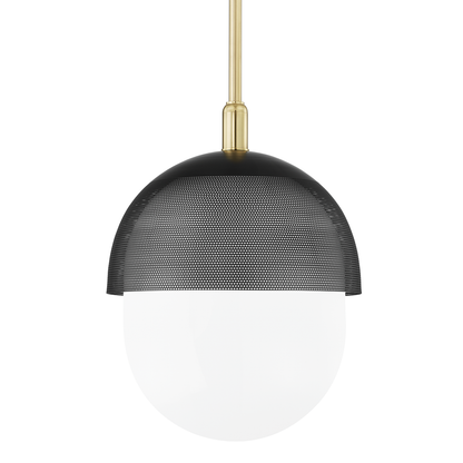 Hudson Valley Lighting Nyack Pendant in Aged Brass/black 6119-AGB/BK