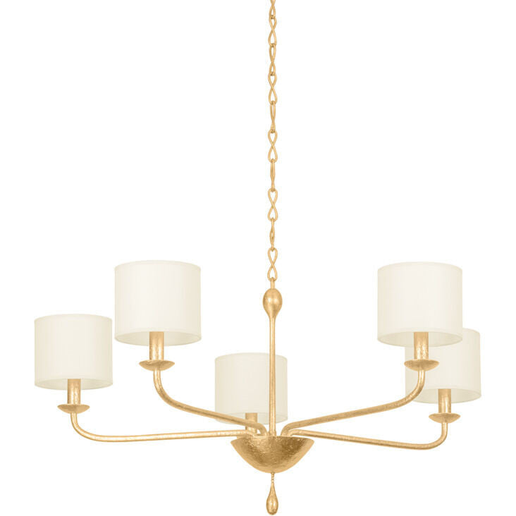 Troy Lighting 5 Light Osmond Chandelier in Vintage Gold Leaf F9737-VGL