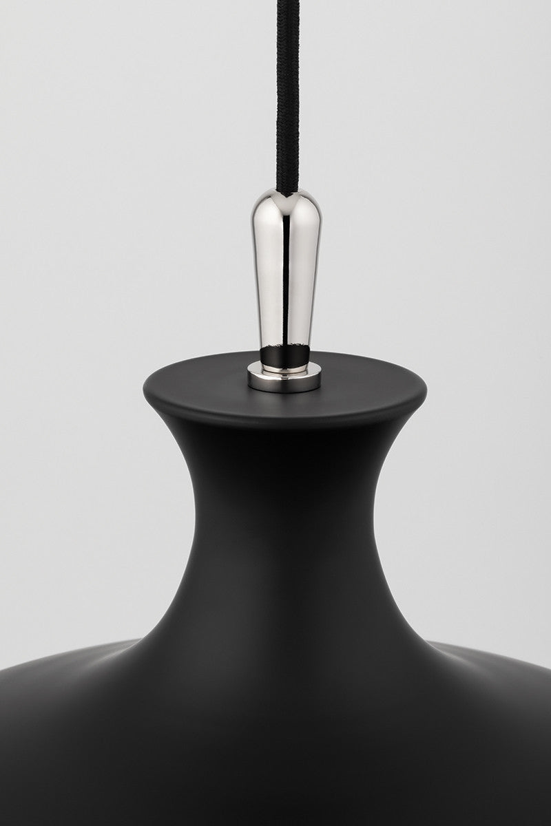 Mitzi 1 Light Pendant in Polished Nickel/Black H421701S-PN/BK