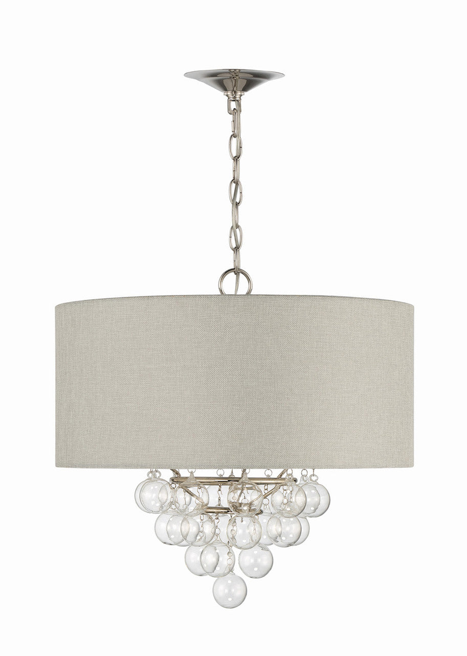 Lumanity Lighting Avery 3-Light Statement Drum Chandelier in Polished Nickel  L090-0023