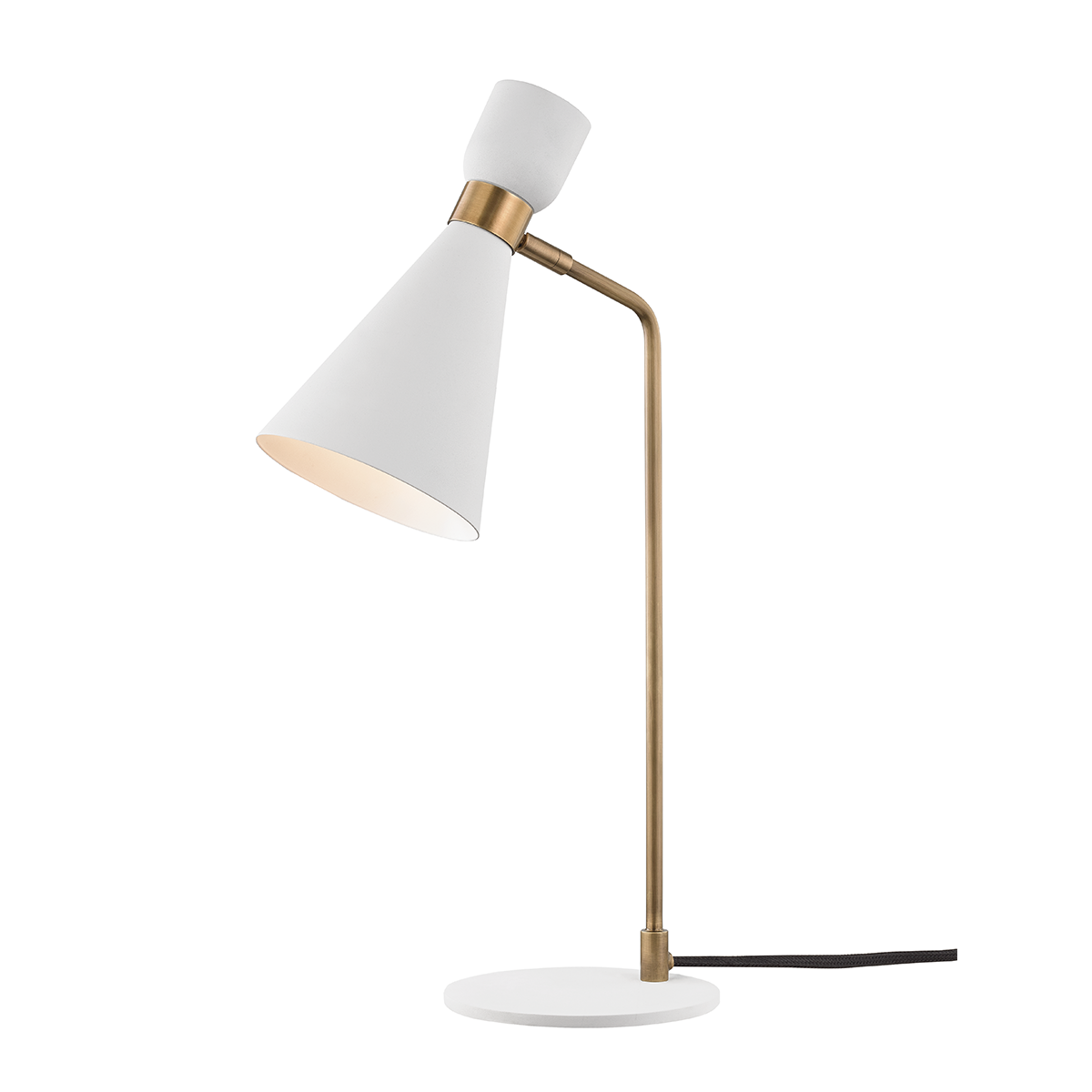 Mitzi 1 Light Table Lamp in Aged Brass/Soft Off White HL295201-AGB/WH