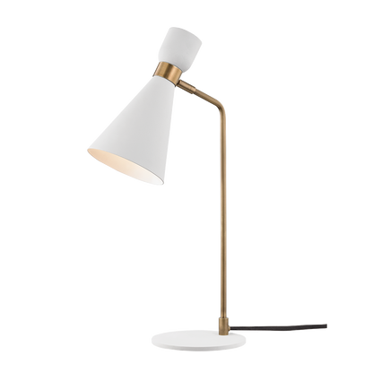 Mitzi 1 Light Table Lamp in Aged Brass/Soft Off White HL295201-AGB/WH