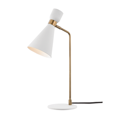 Mitzi 1 Light Table Lamp in Aged Brass/Soft Off White HL295201-AGB/WH