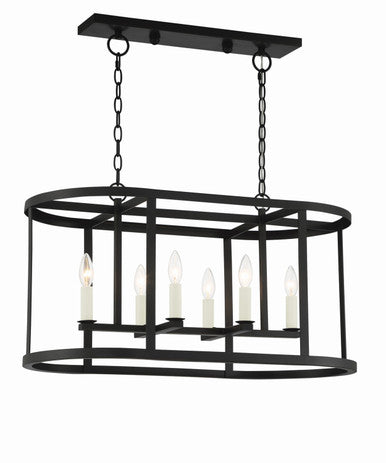 Lumanity Lighting Bryant 6-Light Linear Geometric Chandelier in Painted Oil Rubbed Bronze  L090-0029