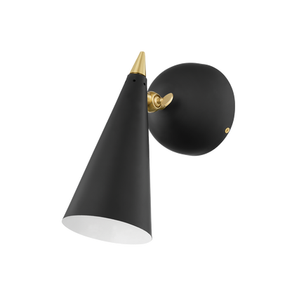 Mitzi 1 Light Wall Sconce in Aged Brass/Black H441101-AGB/BK