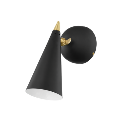 Mitzi 1 Light Wall Sconce in Aged Brass/Black H441101-AGB/BK