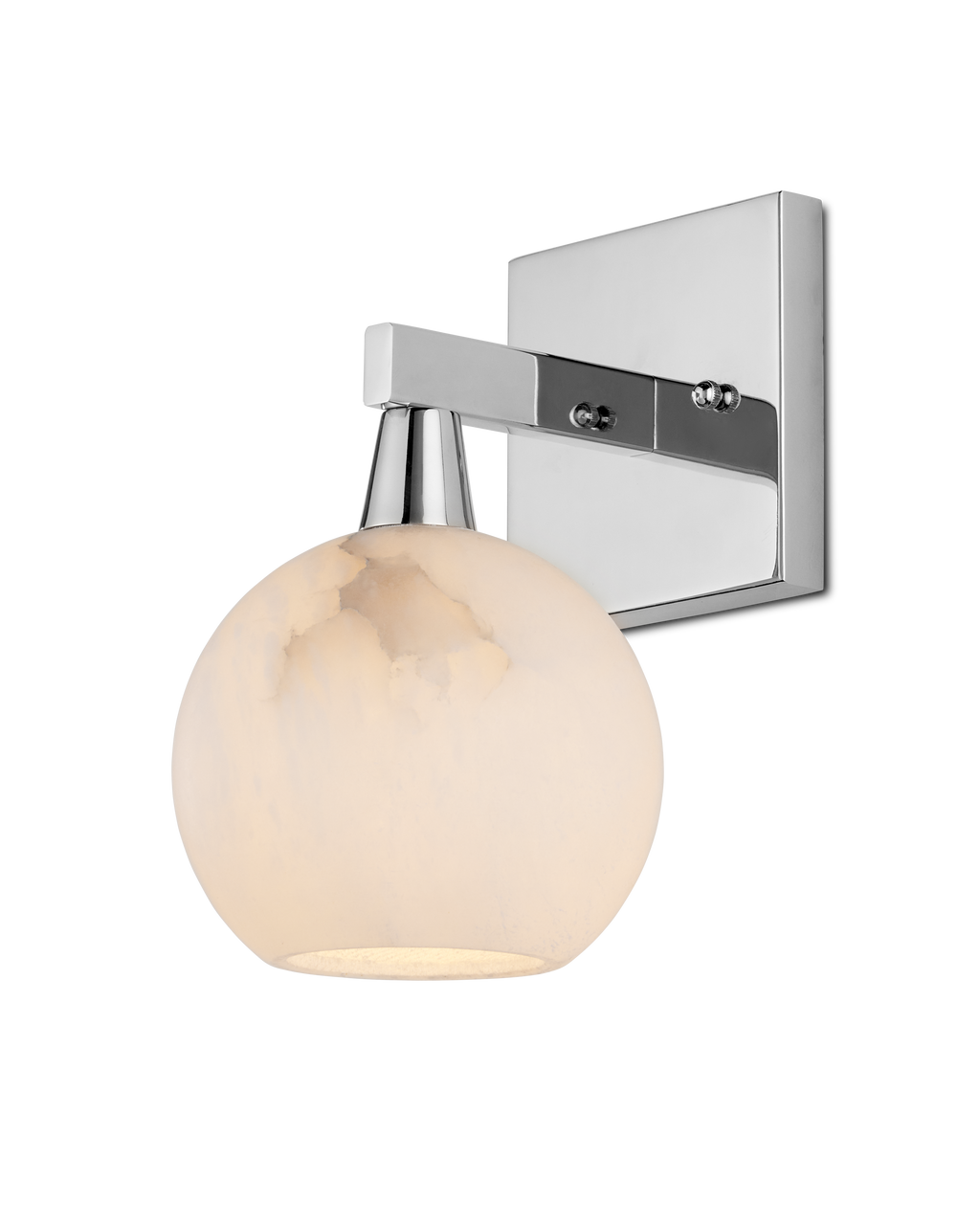 Currey & Co Bombelles Nickel Bath Wall Sconce in Polished Nickel/Natural 5800-0040