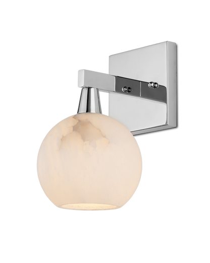 Currey & Co Bombelles Nickel Bath Wall Sconce in Polished Nickel/Natural 5800-0040