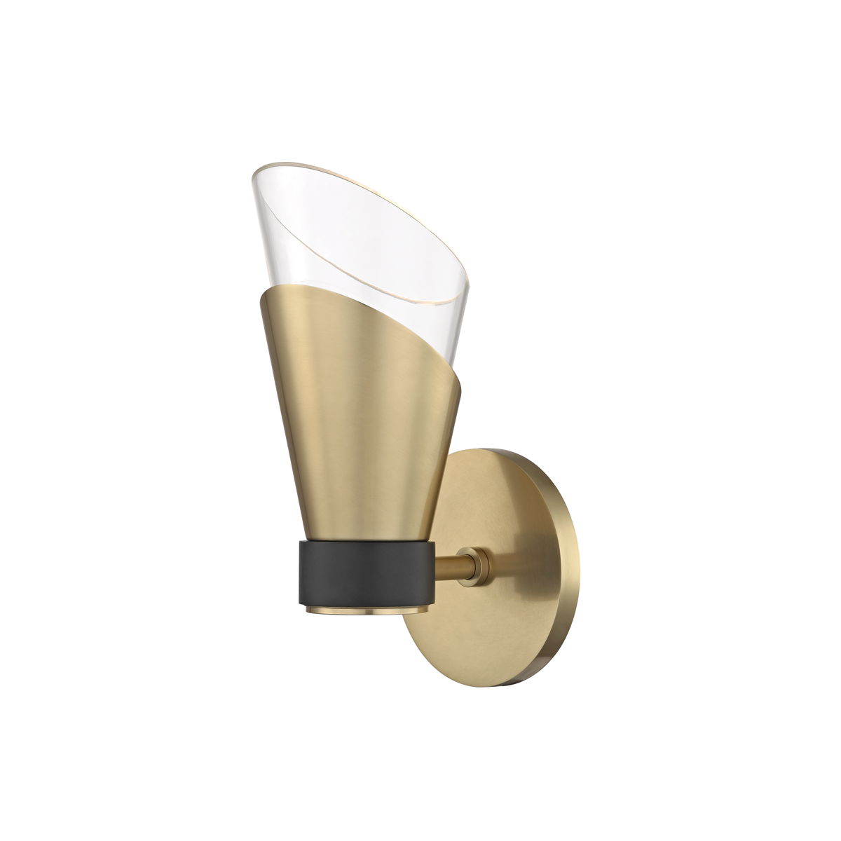 Mitzi 1 Light Wall Sconce in Aged Brass/Black H130101-AGB/BK