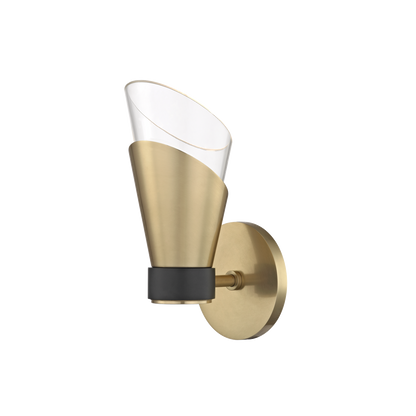 Mitzi 1 Light Wall Sconce in Aged Brass/Black H130101-AGB/BK