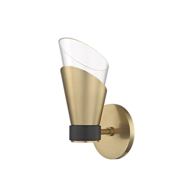 Mitzi 1 Light Wall Sconce in Aged Brass/Black H130101-AGB/BK