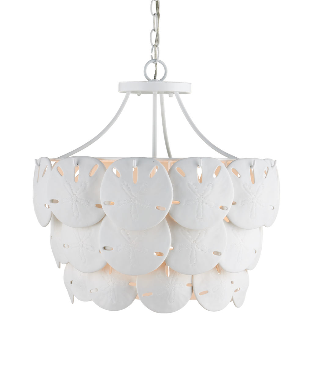 Currey & Co Tulum Medium Chandelier in Sugar White/White 9000-1202