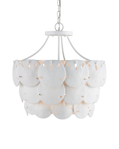 Currey & Co Tulum Medium Chandelier in Sugar White/White 9000-1202