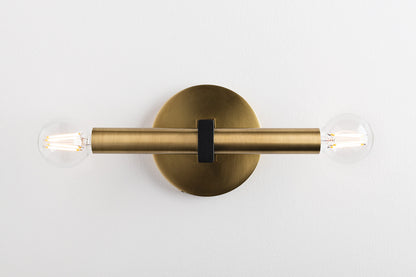 Mitzi 2 Light Wall Sconce in Aged Brass/Black H296102-AGB/BK