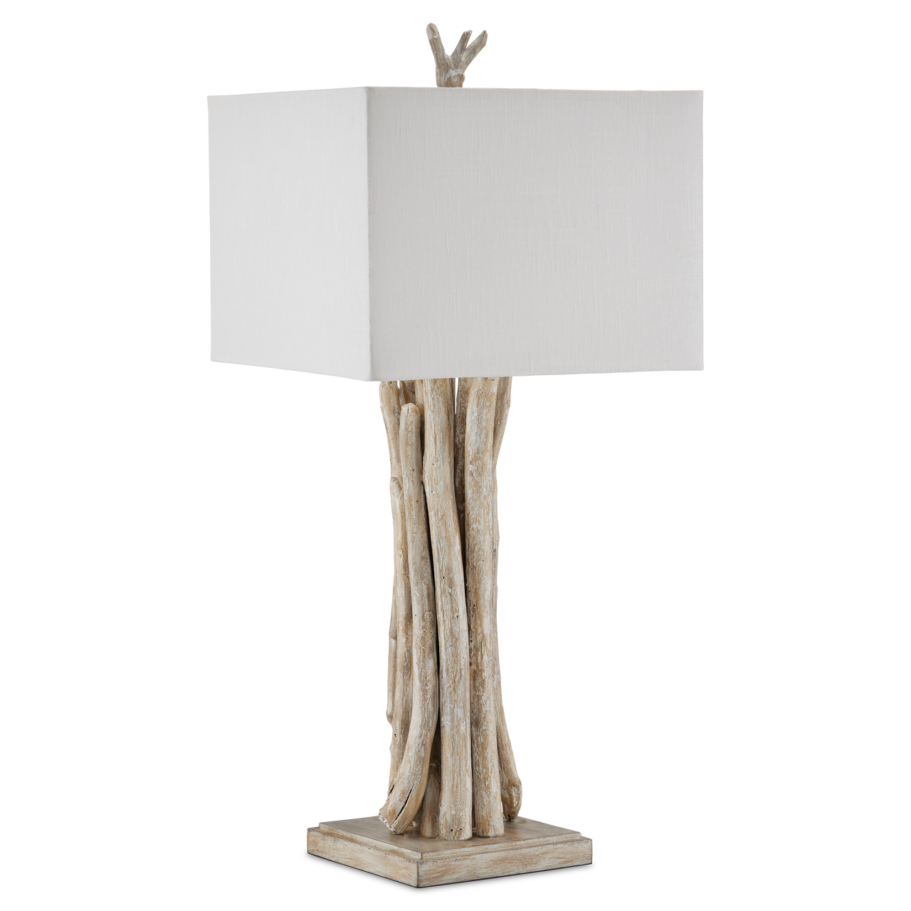 Currey & Co. Driftwood Whitewash Table Lamp 6000-0919