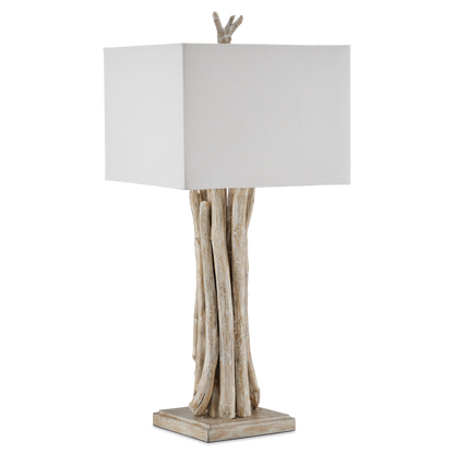 Currey & Co. Driftwood Whitewash Table Lamp 6000-0919