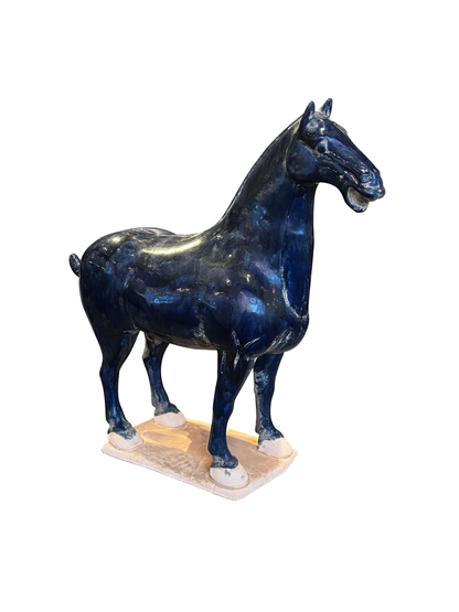 Currey & Co. Tang Dynasty Large Blue Horse 1200-0781