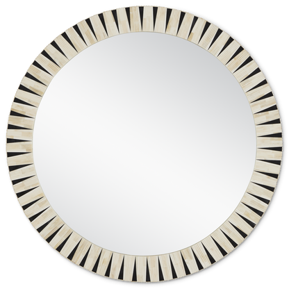 Currey & Co. 42" Arvi Round Bone Wall Mirror 1000-0137