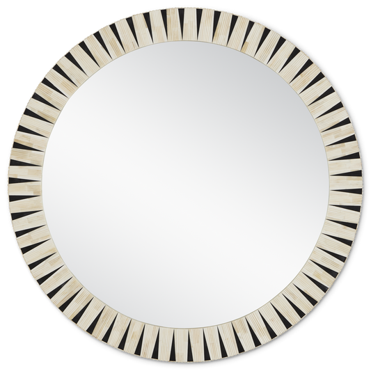 Currey & Co. 42" Arvi Round Bone Wall Mirror 1000-0137