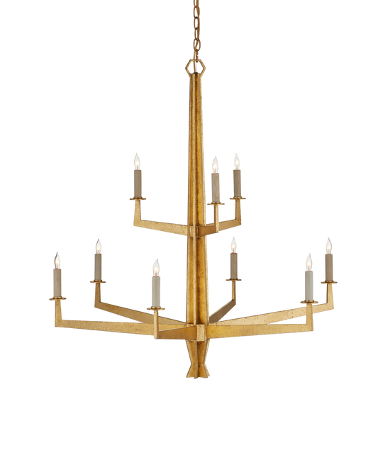 Currey & Co Goldfinch Large Chandelier in Washed Lucerne Gold 9000-1212