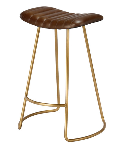 Lily Lifestyle  Theo Leather Counter Stool, Brown LSTHEOBUFFGO