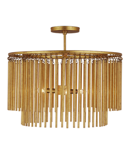 Currey & Co Mantra Semi-Flush Mount in Gold Leaf 9000-1197