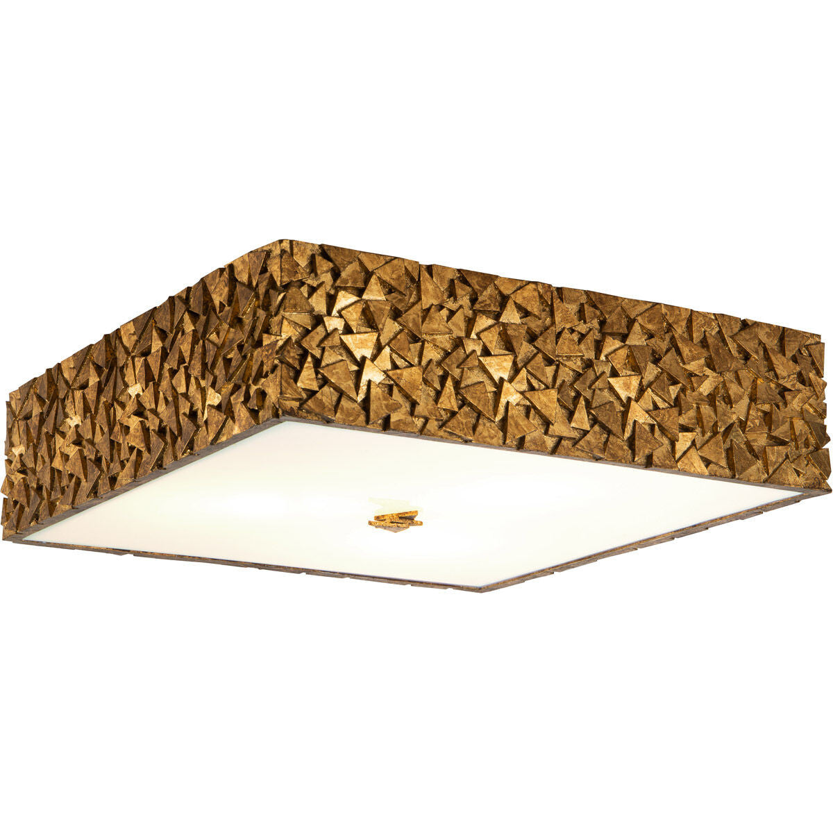 Lucas McKearn Mosaic Square 3-Light Flush in Gold