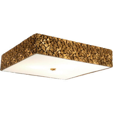 Lucas McKearn Mosaic Square 3-Light Flush in Gold