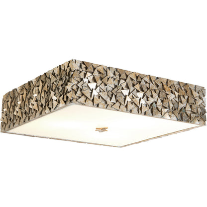 Lucas McKearn Mosaic Square 3-Light Flush in Silver