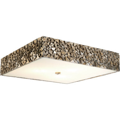 Lucas McKearn Mosaic Square 3-Light Flush in Silver