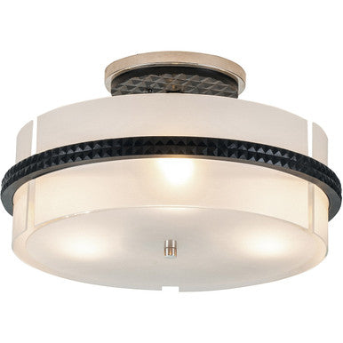 Lucas McKearn Mazant 3 Light Semi Flush in Black and Chrome