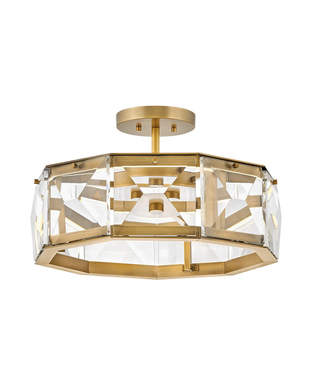 Fredrick Ramond Lighting Jolie Medium LED Semi-flush Mount Heritage Brass FR30103HBR