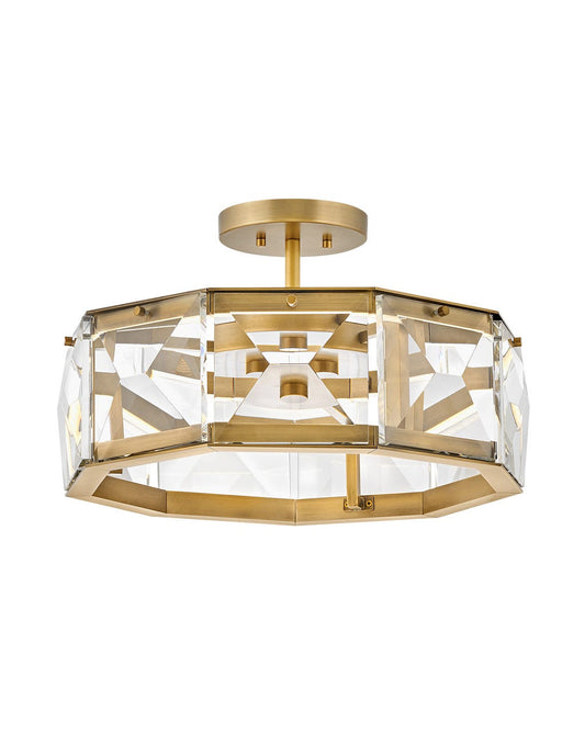 Fredrick Ramond Lighting Jolie Medium LED Semi-flush Mount Heritage Brass FR30103HBR