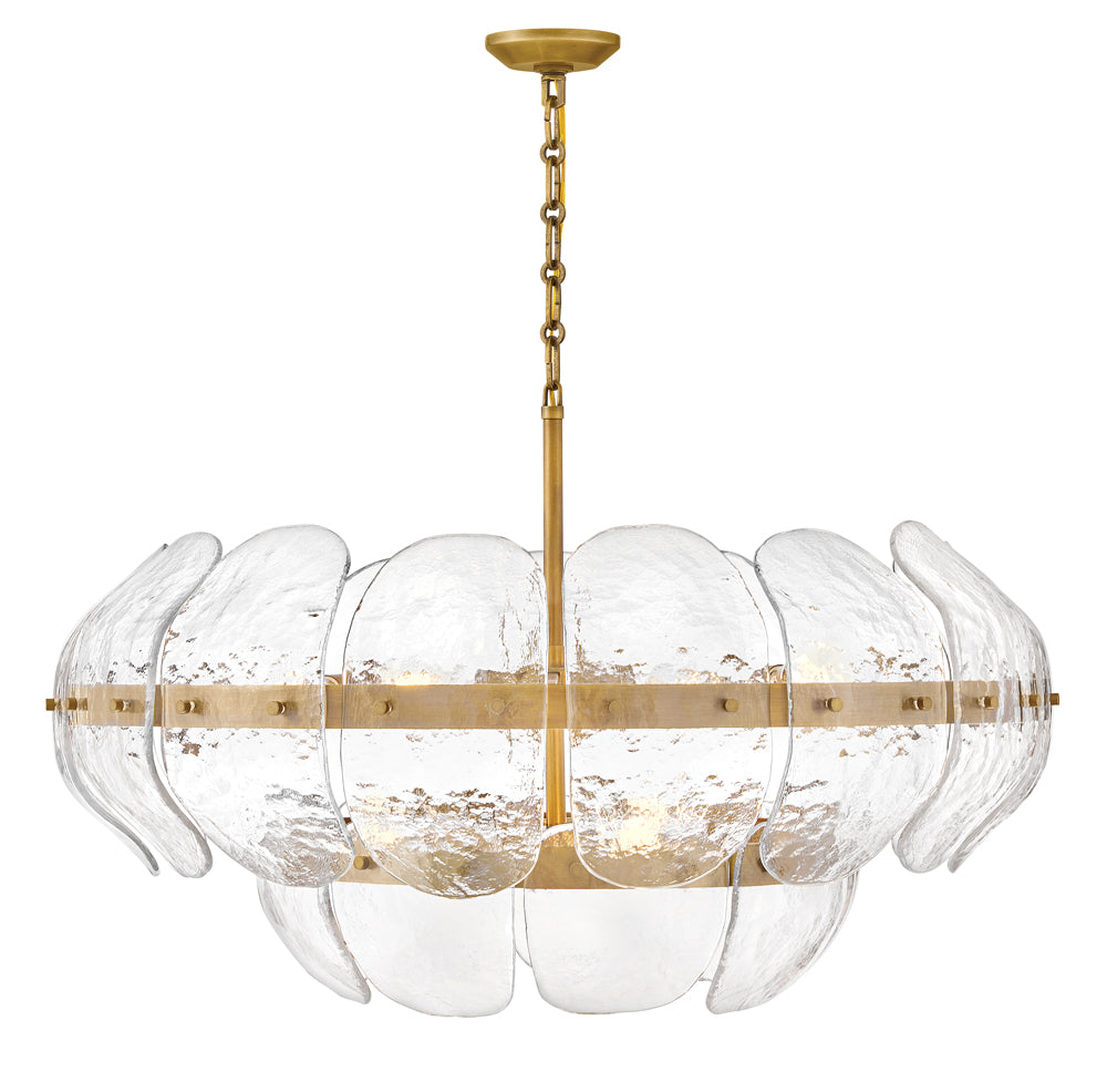 Fredrick Ramond Lillia Large Drum Chandelier in Heritage Brass FR30516HB