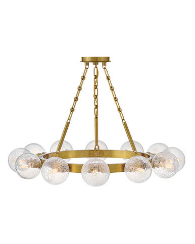 Fredrick Ramond Coco Medium Single Tier Chandelier in Lacquered Brass FR30524LCB