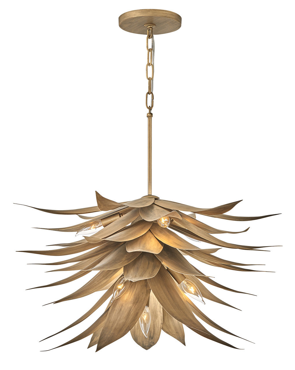 Fredrick Ramond Lighting Agave Large Single Tier Pendant Burnished Gold FR30815BNG