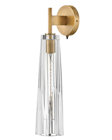 Fredrick Ramond Lighting Cosette Single Light Sconce Heritage Brass with Clear glass Clear Seedy Glass FR31100HBR-CL