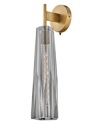 Fredrick Ramond Lighting Cosette Single Light Sconce Heritage Brass with Smoked glass FR31100HBR-SM