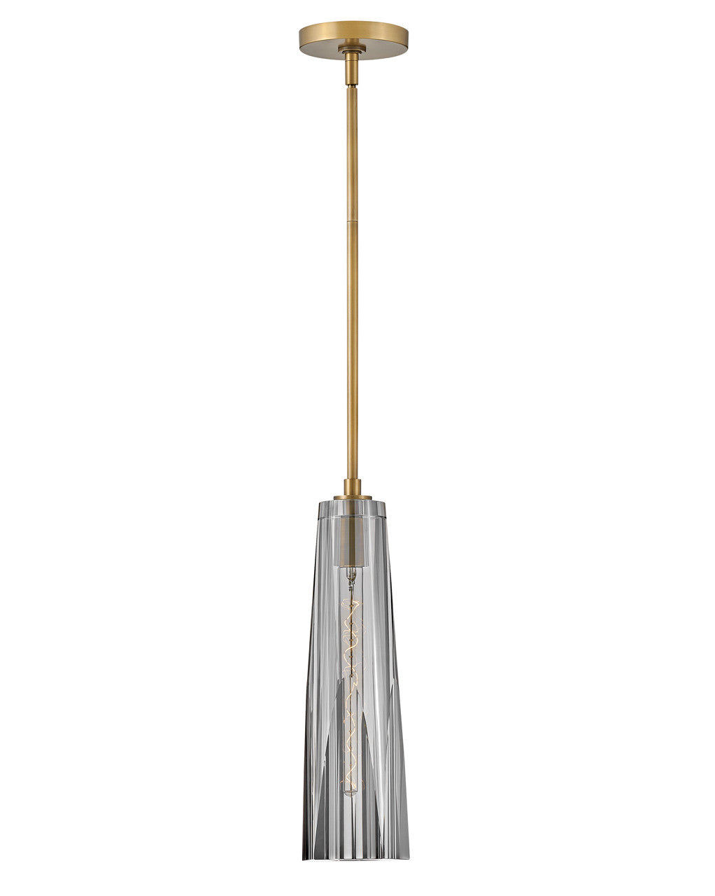 Fredrick Ramond Lighting Cosette Small Pendant Heritage Brass with Smoked glass FR31107HBR-SM