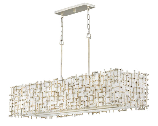 Fredrick Ramond Lighting Farrah Eight Light Linear Silver Leaf FR33105SLF