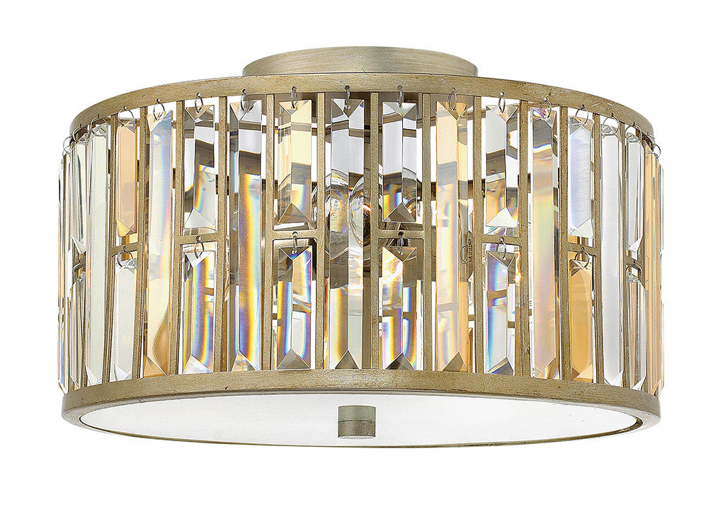 Fredrick Ramond Lighting Gemma Medium Flush Mount Silver Leaf FR33731SLF