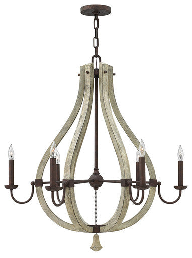 Fredrick Ramond Lighting Middlefield Large Open Frame Single Tier Iron Rust FR40576IRR