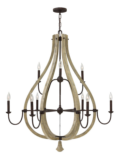 Fredrick Ramond Lighting Middlefield Large Open Frame Two Tier Iron Rust FR40578IRR