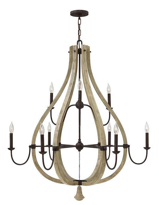 Fredrick Ramond Lighting Middlefield Large Open Frame Two Tier Iron Rust FR40578IRR