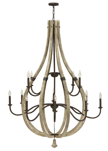 Fredrick Ramond Lighting Middlefield Extra Large Open Frame Two Tier Iron Rust FR40579IRR