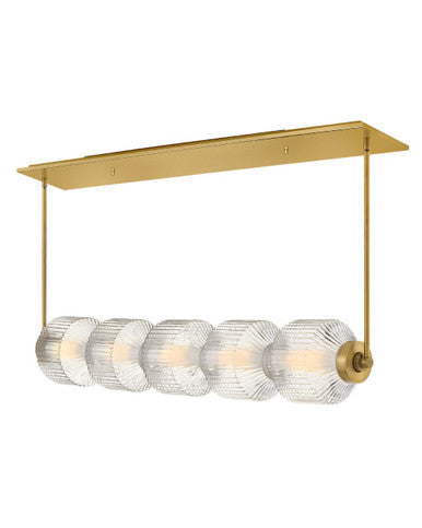 Fredrick Ramond Reign Five Light LED Linear in Lacquered Brass FR41465LCB