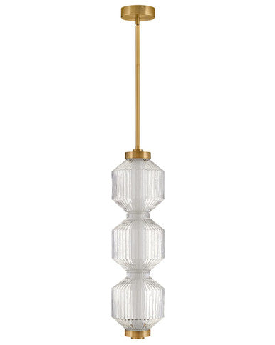 Fredrick Ramond Reign Medium LED Convertible Pendant in Lacquered Brass FR41467LCB