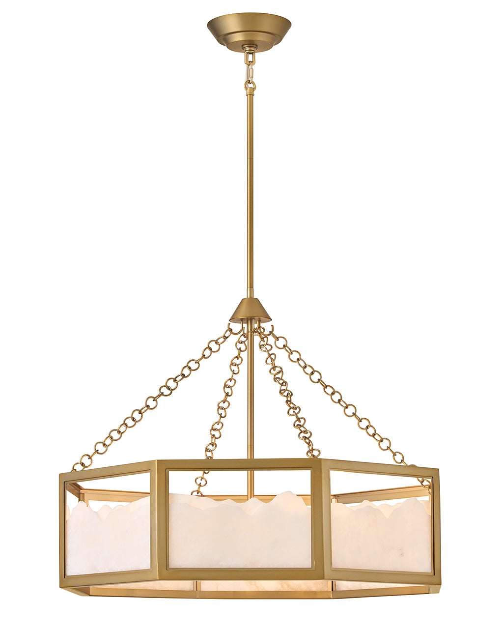 Fredrick Ramond Veleta Large Drum Chandelier in Lacquered Brass FR41536LCB