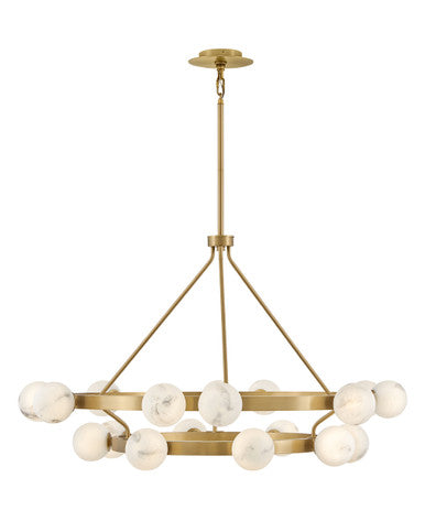 Fredrick Ramond Selene Large Multi Tier Chandelier in Lacquered Brass FR41905