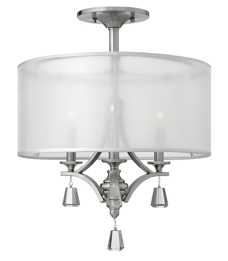 Fredrick Ramond Lighting Mime Medium Semi-Flush Mount Brushed Nickel FR45601BNI